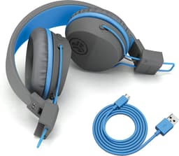 JLAB Jbuddies kinder Koptelefoon Draadloos – Koptelefoon kinderen geluidsdempend – Gehoorbescherming kinderen – Volumelimiet 84 dB – 24 uur batterijduur – Bluetooth - Grijs/Blauw — thumbnail 5