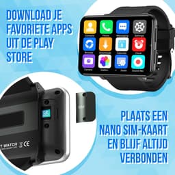 Soundlogic XL Smartwatch Android voor Dames & Heren - Smartwatches - IOS & Android - 16GB Zwart — thumbnail 5