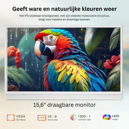 DailySupplies® Portable Monitor - Draagbare Scherm - Uitbreider - Full HD - Wit — thumbnail 4