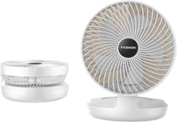 Tafelventilator - USB-ventilator - 90° opvouwbaar - Klein - Wandmontage - Draadloos - USB-oplaadbare ventilator - Met haak - Wit — thumbnail 1