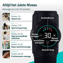 FITAGE Massage Gun Professioneel - Massage Apparaat - Massageapparaat Massagegun - Massage Pistool - Zwart — thumbnail 5