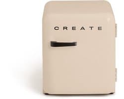 CREATE - Koelkast in retrostijl - Zand - Handvat Zwart - FRIDGE RETRO 48L