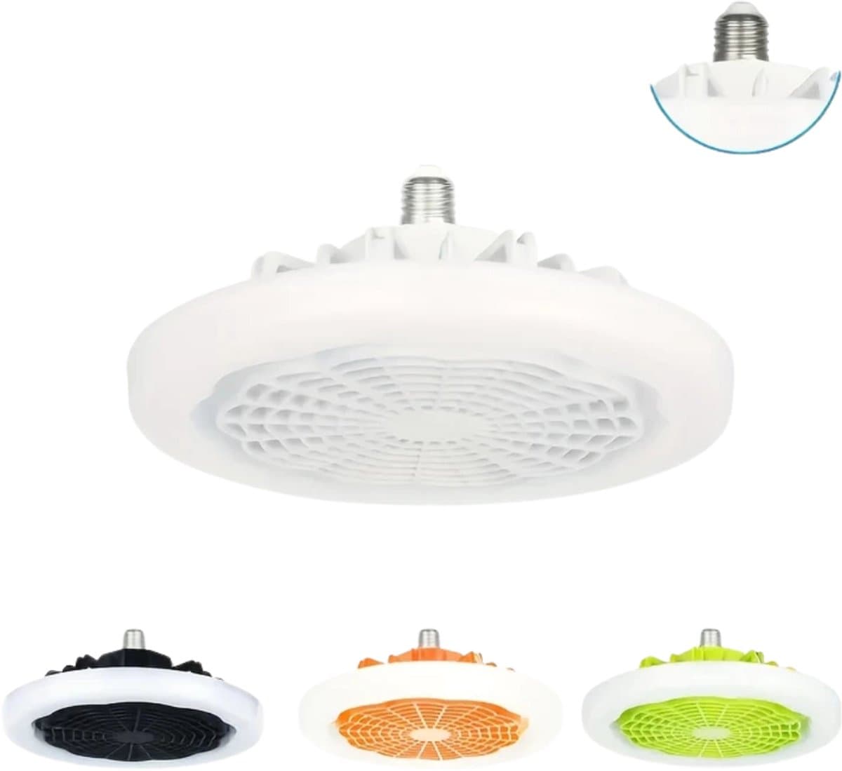 Livano Plafondventilator - Met Verlichting - Plafond Ventilator - Met Lamp - Plafonniere Met Ventilator - Met Licht - Wit - 22.5cm — afbeelding 1
