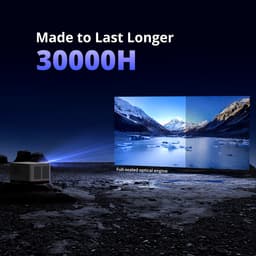 ETOE Whale Pro Android TV-projector, native 1080P, 1500 ANSI, 4K-decodering, automatische scherpstelling en automatische keystone-correctie, 2*10W stereoluidsprekers, dual-band wifi — thumbnail 3