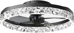 Livano Plafondventilator - Met Verlichting - Plafond Ventilator - Met Lamp - Plafonniere Met Ventilator - Met Licht - Zwart — thumbnail 1