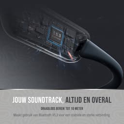 Tech Essentials Wave - Sport oordopjes - Bone Conduction Headphone - Open Ear Oortjes - Draadloze Bluetooth Koptelefoon - Zwemmen - Hardlopen - 32GB Geheugen - IPX7 Waterbestendig- Zwart — thumbnail 4