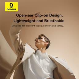 Baseus Bass 15 Clip -Open-Ear Oordopjes Draadloze Hoofdtelefoon met Oplaadetui,Sport koptelefoon – Sport oordopjes -Clip On Oordopjes -Wit — thumbnail 4