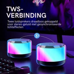 Draadloze Speaker BW200 – Mini Speaker met RGB-licht – Waterdicht - Draagbaar. — thumbnail 2