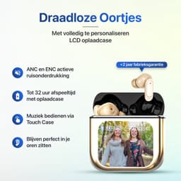 Otiume Draadloze Oordopjes - LCD Scherm Bluetooth Oortjes Wireless Earbuds Touchscreen Earphones - Wit — thumbnail 4
