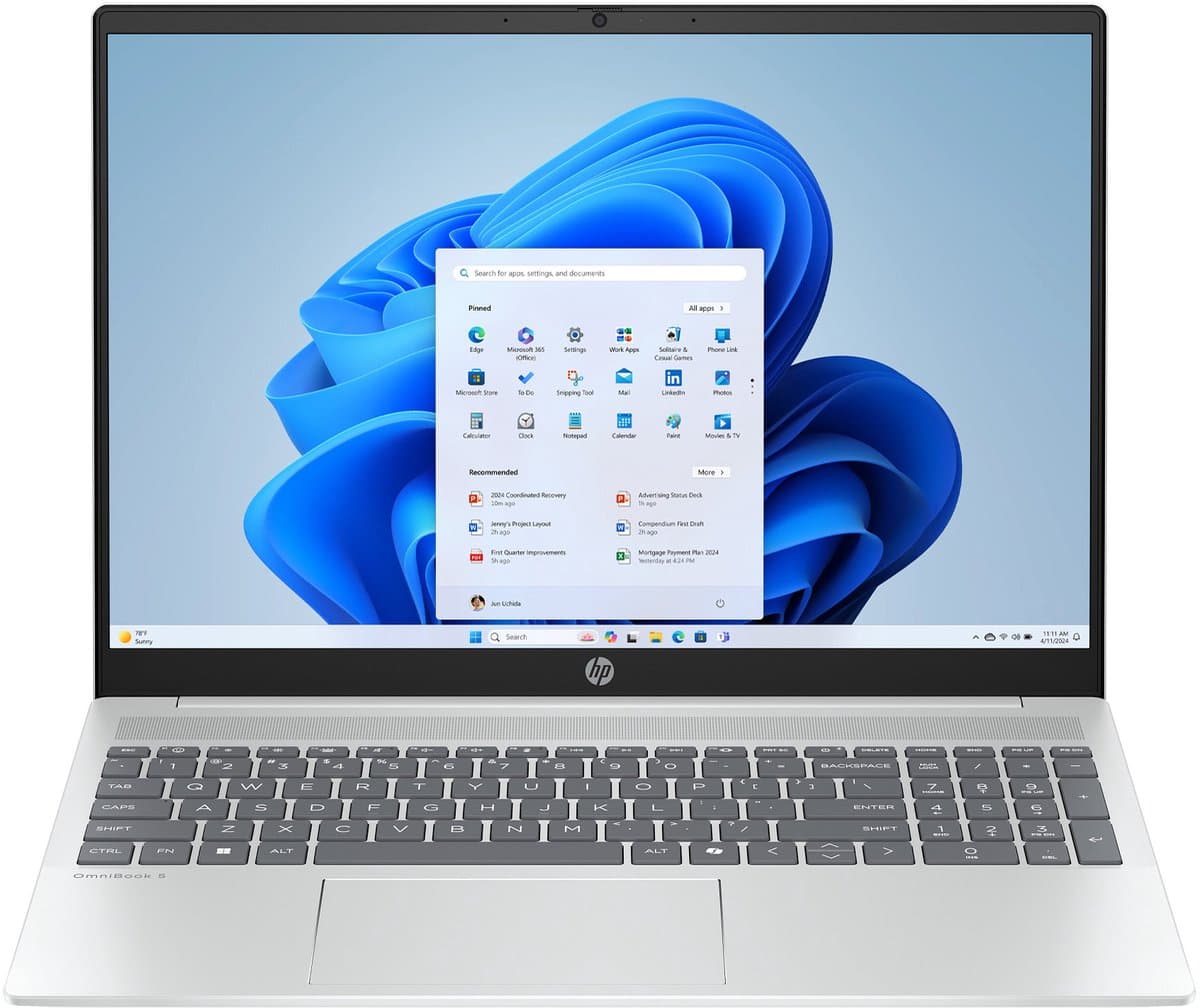 HP OmniBook 5 16-ba1050nd Intel® Core™ i5 i5-1334U Laptop 40,6 cm (16") 2K 16 GB LPDDR5x-SDRAM 512 GB SSD Wi-Fi 6 (802.11ax) Windows 11 Home Zilver — afbeelding 1