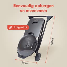KitchenBrothers Elektrische BBQ - Opvouwbaar - Barbecue met Wielen - Anti-aanbaklaag - Zijtafels - tot 250°C - 2400W - Vaderdag Cadeau - Zwart — thumbnail 4