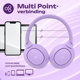 PowerLocus - Universe - Active Noise Cancelling Koptelefoon - Hybric ANC mode - 60+ uur batterijduur - Over-Ear - Microfoon - Koptelefoons - Deep Bass Modi - Purple — thumbnail 2