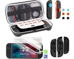 PlayCool - Case geschikt voor Nintendo Switch 2 - Inclusief screenprotectors - Beschermhoes - Thumb grips - Joy-Con Siliconen Covers