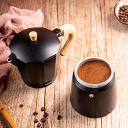 Kinghoff Aluminium Espressomaker KH-1888 – 12 Kopjes – Zwart Met Houten Handvat – Geschikt voor Inductie - 600ml - Percolator — thumbnail 5