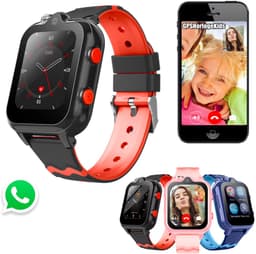 GPSHorlogeKids© - GPS horloge kind - smartwatch kinderen - WhatsApp - 4G videobellen - spatwaterdicht - SOS alarm - Dual Camera - gezichtsherkenning - incl. SIM - DUO Zwart — thumbnail 1