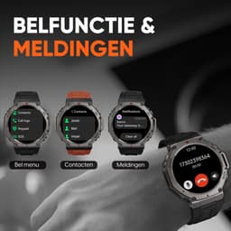 Synyq GPS ProX - GPS Smartwatch Heren - 4 Bandjes - AMOLED - 5ATM Waterdicht - 51 mm - Belfunctie - 170+ Sportmodi - Horloge Heren - Smartwatch Heren - Sport Horloge - iOS & Android — thumbnail 5