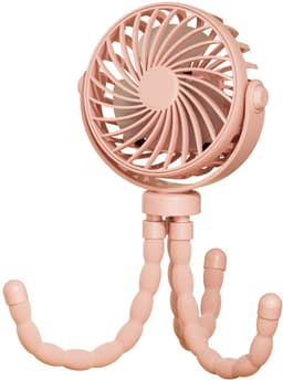 Handventilator - Draagbare Ventilator Oplaadbaar -Roze - Hand Tafelventilator Draadloos - Kinderwagen Mini Fan - 3 Standen - mini ventilator - festival ventilator - octopus ventilator — thumbnail 1