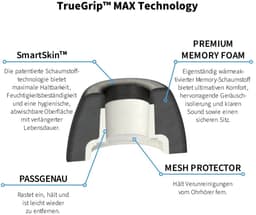 Comply Foam TrueGrip Max voor AirPods Pro gen1 &2 - maat MEDIUM, 3 paar — thumbnail 4