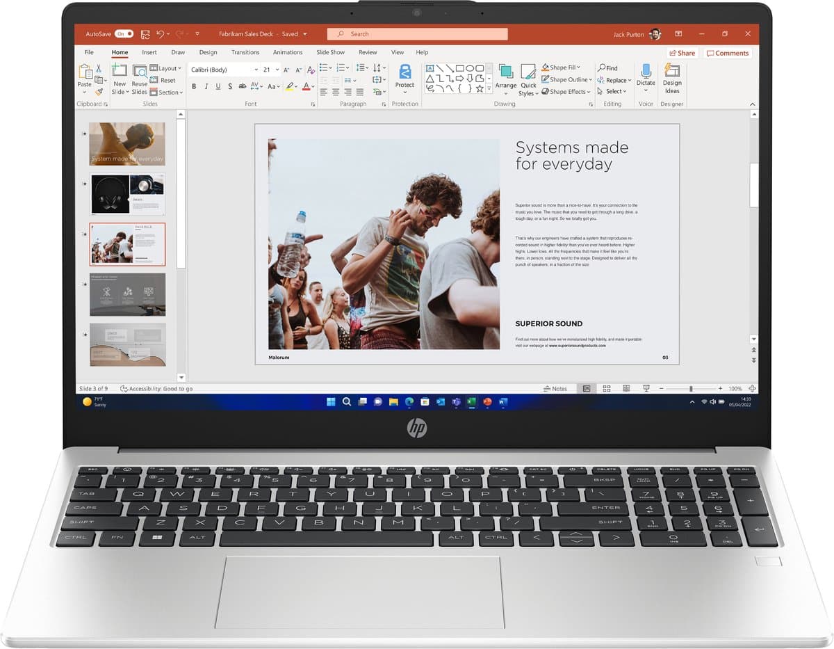 HP 250 G10 Intel® Core™ i5 i5-1334U Laptop 39,6 cm (15.6") Full HD 16 GB DDR4-SDRAM 512 GB SSD Wi-Fi 6 (802.11ax) Gratis DOS Zilver — afbeelding 1
