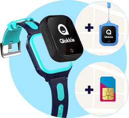 Qlokkie Kiddo GO PLUS - GPS Horloge kind - GPS Tracker kind - Videobellen - Veiligheidsgebied instellen - SOS Alarmfuncties - Smartwatch kinderen - Inclusief simkaart en mobiele app - Blauw — thumbnail 1