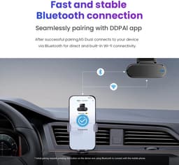 Dashcam voor Auto - WiFi - Super compact - Dashcams - Dubbele camera - FullHD video - met Hw-kit - Zwart — thumbnail 2
