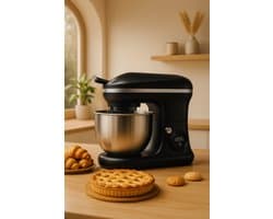 Fameilleur keukenmachine- Volledig automatisch- Met kantelbediening-1000 watt- 6 snelheden-keuken machine- keukenrobot- keuken accessoires-elektrisch- mixer met megkom- keukenmixer- mixer- foodprocessor- food processor- zwart