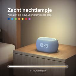 Neveda Digitale Wekker – White Noise Machine met Geluiden – Nachtlamp licht & Bluetooth Speaker – Brown Noise Machine - Voor Slaapkamer, Baby, Kinderen & Volwassenen — thumbnail 4