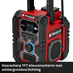 Einhell Accu Radio TE-CR 18 Li DAB+/FM/BT Solo - Power X-Change- 18V/Li-ion - 2x10 W luidspreker - DAB+ - Bluetooth/AUX/USB - Automatische zenderzoekfunctie - Verlicht TFT-display - Excl. accu en lader — thumbnail 5
