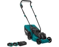 VONROC Accu Grasmaaier – 40V – 33 cm maaibreedte – Brushless motor - Vijf instelbare maaihoog-tes: 30/40/50/60/70 mm - Incl. 30L Opvangbak - Incl. 2x 4.0Ah Accu en Dubbele snellader