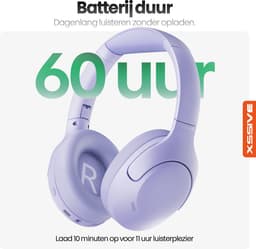 Xssive H11 Bluetooth Hoofdtelefoon met Noise Cancelling - 40mm Titanium Drivers & 50U Speeltijd - Paars — thumbnail 5