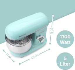 RFWR® Kneedmachine met transparant spatdeksel en 5 liter roestvrijstalen kom — thumbnail 5