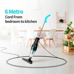 Steelstofzuiger - 2-in-1 Handstofzuiger - Stofzuiger Zonder Zak - Vacuum Cleaner - Met Snoer & Steel - Kruimeldief - Zwart & Blauw — thumbnail 2