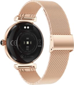 WizBay Premium Select® 1.19inch Smartwatch Dames Heren AMOLED - Android en iOS - Bluetooth Call - Smartwatches - Magnetic Laden - O2 en Bloeddrukmeter - Multiple Sport - Message - Slaap meter - Gold Horlogekast - Gold Band plus Roze TPU Band — thumbnail 5