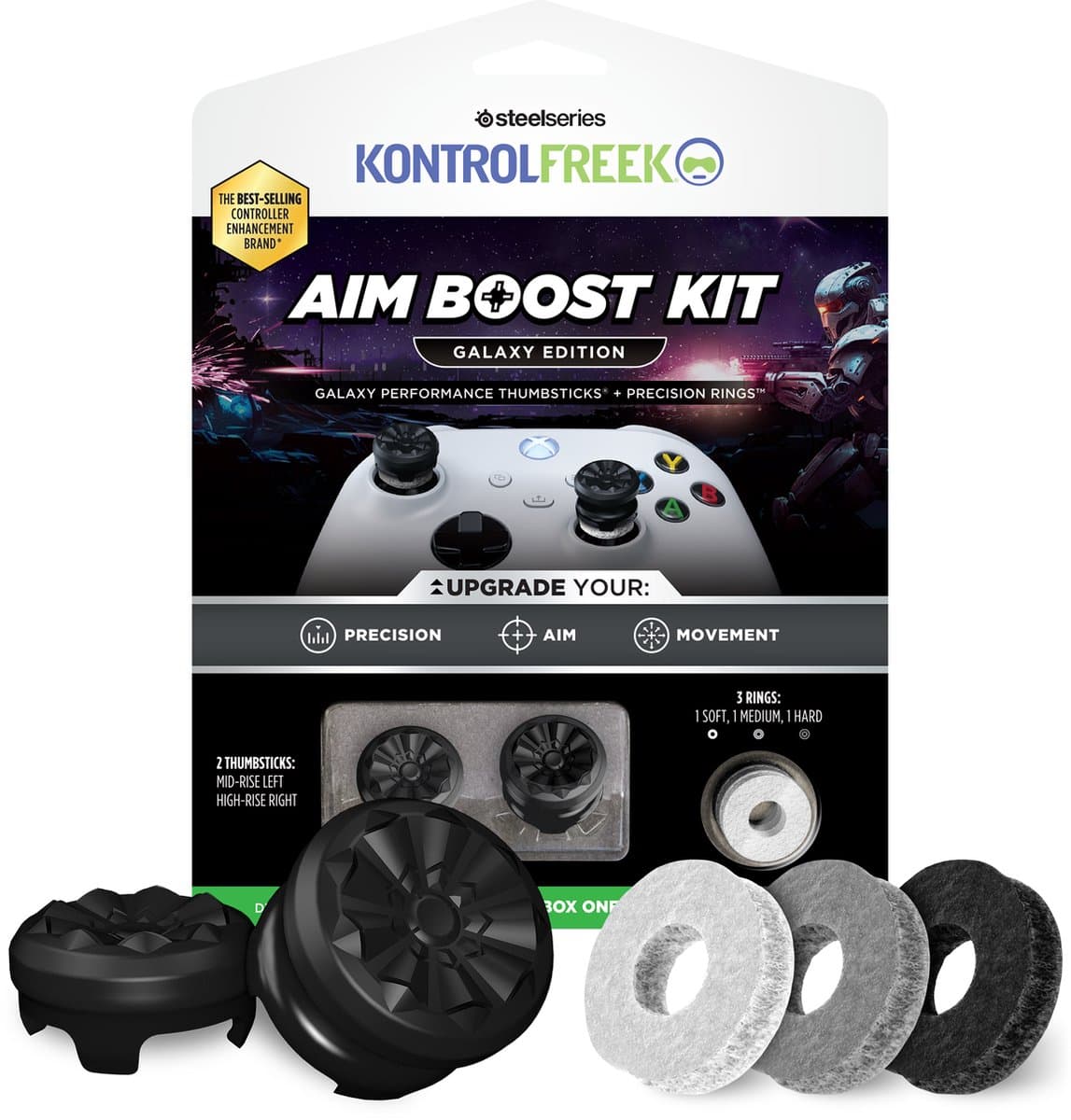 KontrolFreek Galaxy AimBoost Thumbsticks + Precision Rings - Zwart (Xbox) — afbeelding 1
