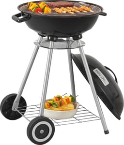 Houtskool BBQ Apricena rond met deksel 80x49x47 cm zwart casa.pro — thumbnail 1