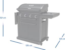 Campingaz 4 Series Onyx S gasbarbecue – modulaire BBQ – inclusief zijbrander — thumbnail 5