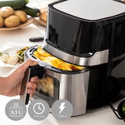 Royalty Line® AF21708D Airfryer XXL - 6.5 Liter Heteluchtfriteuse XL - 1700W - Digitaal Airfryers Met Kijkvenster - 8 Voorgeprogrammeerde Programma's - Zwart / RVS — thumbnail 4