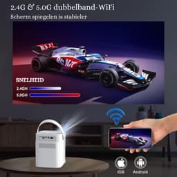 Draagbare Miniprojector - 5G WiFi en Bluetooth, ondersteunt 1080P, 4D Keystone Correction, compatibel met smartphone, TV Stick, Android, iOS, Xbox, PS5 — thumbnail 4