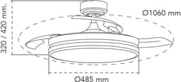 CristalRecord - Plafondventilator Moss Ø 106 cm mat chroom — thumbnail 2