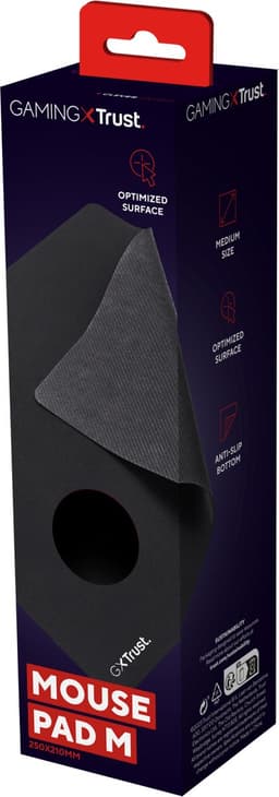 Trust GXT 752 - Gaming Muismat - 250x210 mm - Geoptimaliseerd Oppervlak - Antislip Onderkant - Zwart — thumbnail 5
