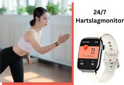 Fairweather Smartwatch Ultra Light Woman Edition – Heren & Dames – HD – Stappenteller – Slaapmeter – hartslagmeter – Geschikt voor iOS en Android - Rose goud — thumbnail 3