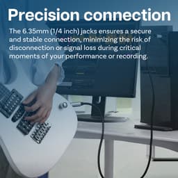 MMOBIEL Instrumentenkabel 6.35mm - Gitaarkabel - Audio Aux Jack Stereo Auxiliary Elektrische Gitaar Snoer voor Elektrische Gitaar, Toetsenbord, Mixer, Versterker, Luidspreker, Equalizer - 1,2m — thumbnail 5