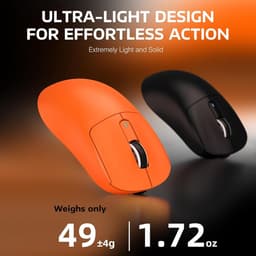 ATTACK SHARK Draadloze Gaming Muis - Wired/2.4G/BT5.4 - Lichtgewicht 49G - PAW3395 - 26000DPI - Oranje — thumbnail 4