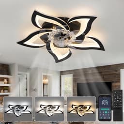 5 Lotus Ventilator Lamp - Plafondventilator - Smart Lamp - Met Dimmer - 3 Standen Ventilator - Keuken Lamp - Woonkamerlamp - Moderne lamp — thumbnail 5