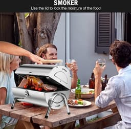 Roestvrijstalen klapgrill met dubbel grilloppervlak - 34 x 215 cm - voor outdoor koken en picknick — thumbnail 3