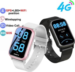 DrPhone Zone3 - 4G GPS Smartwatch - Waterdicht, Real-Time Locatie, Camera, SOS - Voor Ouderen en Kinderen - Zwart — thumbnail 2