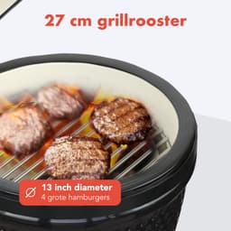 KitchenBrothers Kamado BBQ - 13 Inch Houtskool Barbecue - 27⌀ cm - PFAS-vrij - Egg BBQ - Vaderdag Cadeau - Zwart — thumbnail 5