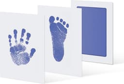 2 Inktpads voor hand- en voetafdrukken van baby's - Zonder Puin en Inkt aan handen -  Veilig voor baby's - Raakt de huid niet aan - Perfect aandenken of cadeau - Kraamcadeau  - Blauw — thumbnail 1