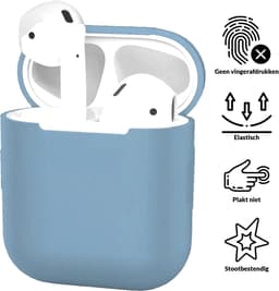 AirPods Hoesje voor Apple AirPods 1 & 2 – Babyblauw - Siliconen Beschermende Case — thumbnail 2