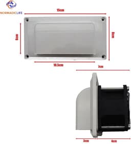 NormadicLife® - 12V Dubbele Ventilator voor Camper, Caravan & Boot - Wandventilator - Inbouwventilator - Actieve Luchtventilatie - Zwart — thumbnail 3